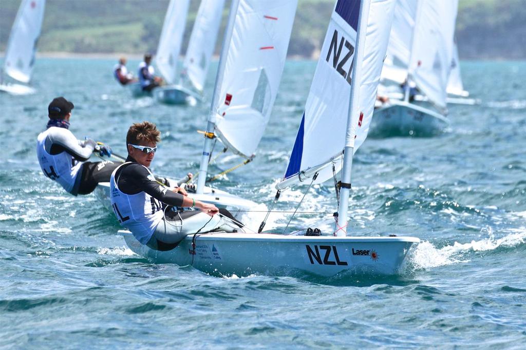 George Gautrey (NZL) Mens Laser Radial - Aon Youth Worlds 2016, Torbay, Auckland, New Zealand, Day 2 © Richard Gladwell www.photosport.co.nz